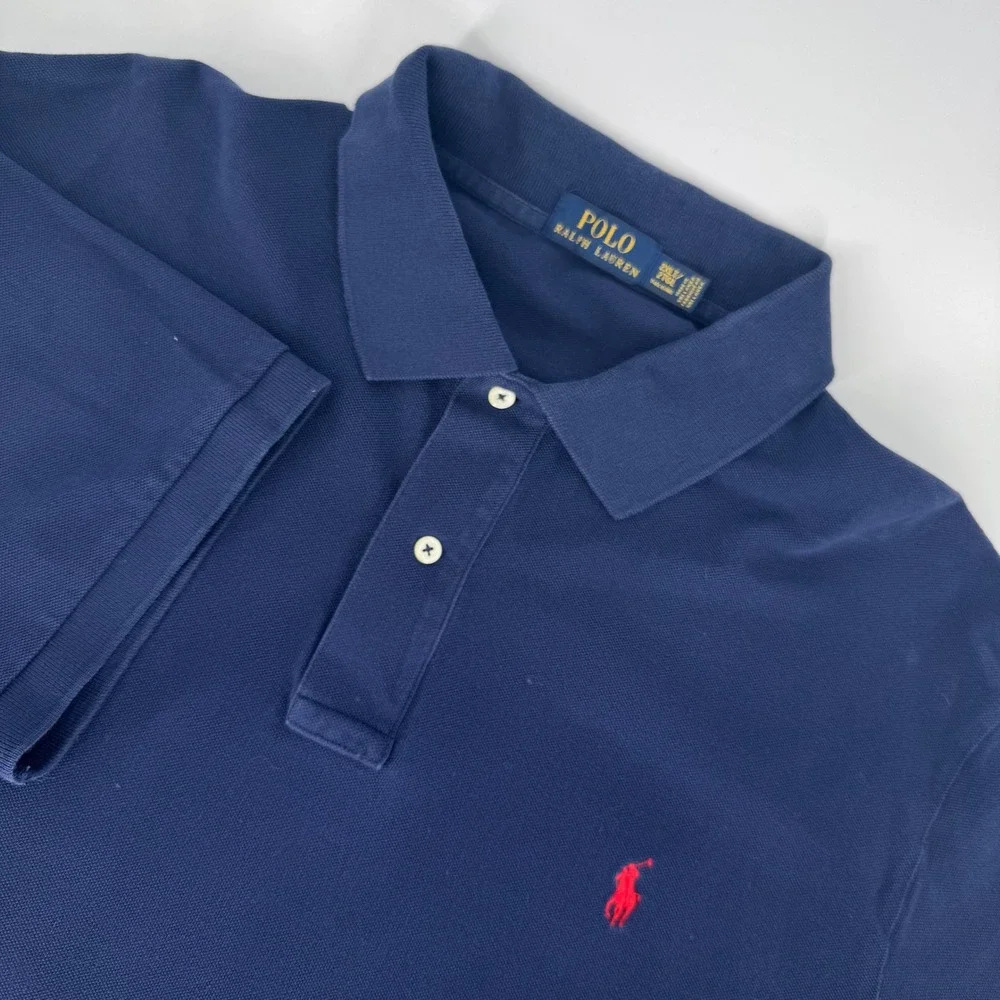 Polo Ralph‎ Lauren Men's Polo Shirt Navy Red Pony 2XLT Tall